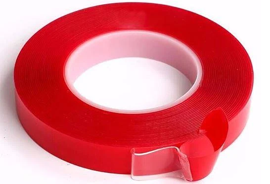 ÇİFT TARAFLI BANT KIRMIZI /AKRİLİK /ŞEFFAF SİLİKON 10mm 5mt - Resim 2