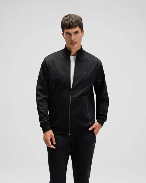 Ellesse EM545 Erkek Siyah Önden Fermuarlı Sweat - Resim 6