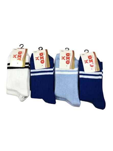 4 Lü Erkek Çocuk Pamuklu Soket Çorap Karışık Renkler - Resim 3