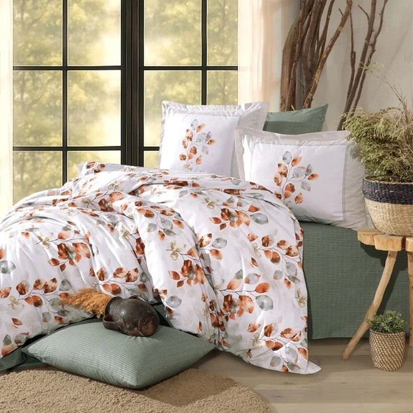 Clasy Ranforce %100 Pamuk Tek Kişilik Nevresim Ruska V1 Mint - Resim 2