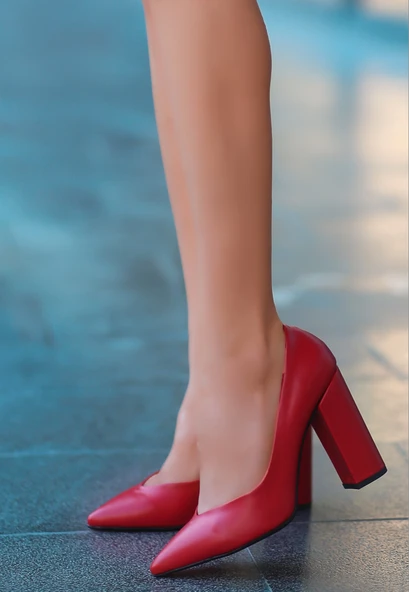 Giort Kırmızı Cilt Topuklu Ayakkabı ürün görseli 1