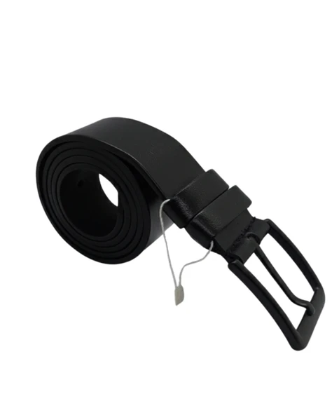 Hakiki Deri Premium Erkek Kemer, Siyah Manda Derisi, 4.5 cm Genişlik, Çelik Toka, Klasik Tasarım Tarz6ZBW5SH - Resim 2