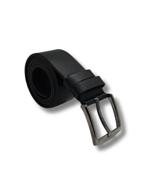 Hakiki Dana Derisi Düz Çelik Tokalı Erkek Kot Pantalon Kanvas Kemer 4.5 cm TarzSOSWAJG - Resim 2