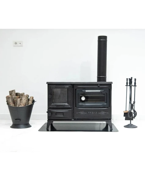 Reyo Stove Kırkgöze Büyük Camlı Fırınlı Şömine Soba - Resim 3