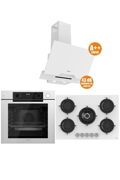 Ferre STEAM PLUS 75 SERİSİ 3LÜ CAM ANKASTRE SET (QEP64CB-RS036-D064-SA) ürün görseli