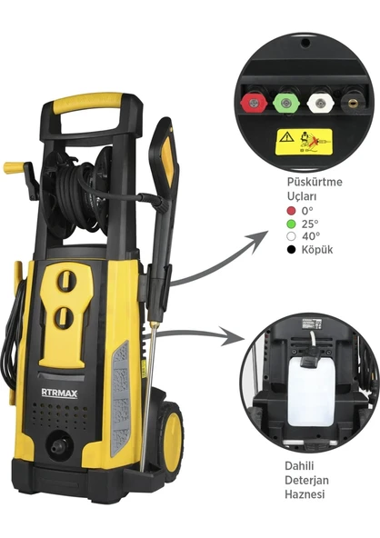 RTRMAX RTM716 Yüksek Basınçlı Yıkama 3200 W 225 Bar - Resim 3