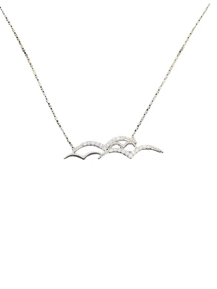 925 Ayar İthal Gümüş Zirkon Taşlı ?️ Uçan Kuşlar Model Kolye Anlamlı ve Şık Tasarım ürün görseli 1