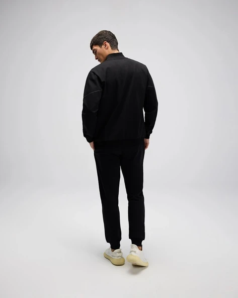 Ellesse EM545 Erkek Siyah Önden Fermuarlı Sweat - Resim 8