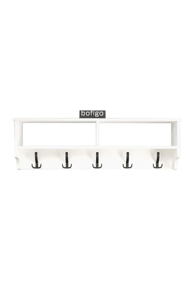Bofigo Portmanto Duvar Askılığı Elbise Askılığı Raflı Duvar Askılığı Beyaz 120 Cm - Resim 6