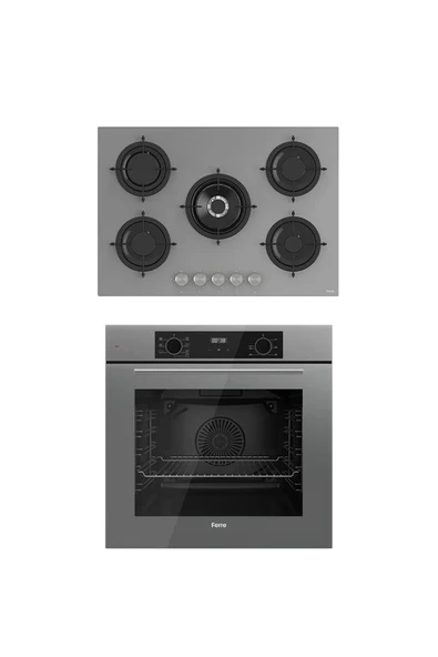 Ferre ICON PLUS 75 SERİSİ 2Lİ CAM ANKASTRE SET (QBL63CPR-RS038) ürün görseli