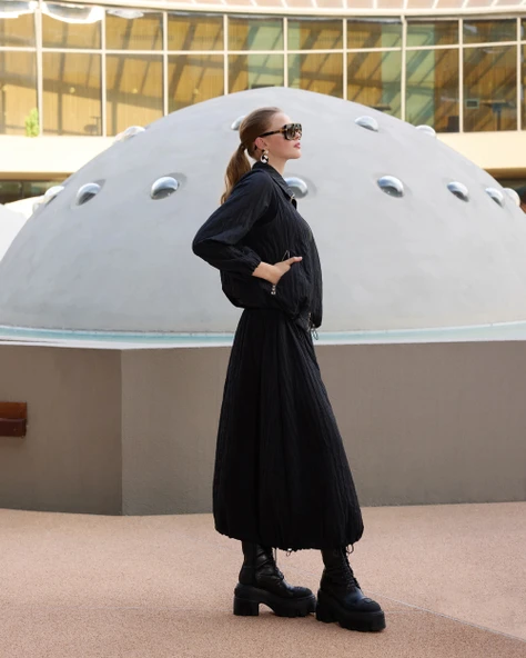 Misswhence Tafta Etek Takım 38216 siyah - Resim 2