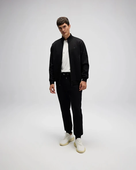 Ellesse EM545 Erkek Siyah Önden Fermuarlı Sweat - Resim 2