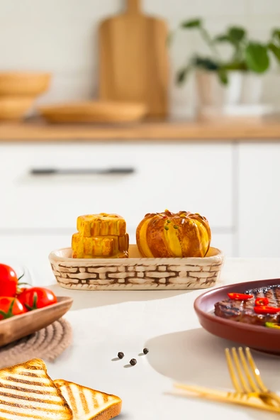 Porsima Mıo-038-1 Kuru Pasta Motifli 2li Standlı Tuzluk Biberlik Seti ürün görseli