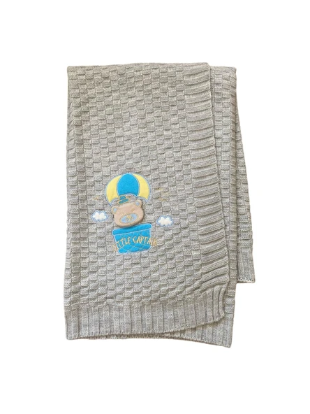 Triko Şeker Bebek Battaniyesi Gri ürün görseli