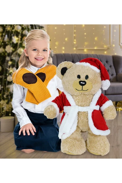 Ayıcı Oyuncak 60 Cm Şapkalı Noel Ayıcık Yeni Yıl ,yılbaşı Hediyesi ürün görseli 1