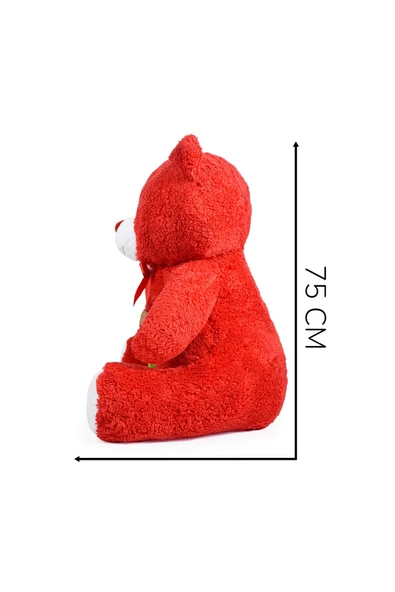 Ayıcı Oyuncak 75 Cm Elinde Gül Tutan Sevimli Ayıcık - Resim 4