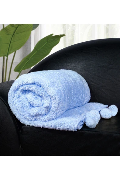 Ayıcı Oyuncak 200 X 220 Cm Ponponlu Pelüş Tv Battaniyesi - Resim 4