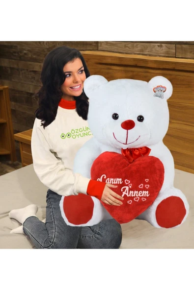 Özgüner Oyuncak 100 Cm Canım Annem Kalpli Büyük Ayıcık (%100 Yerli) ürün görseli 1