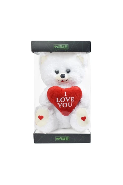 Ayıcı Oyuncak 200 Sevgiliye Özel Kalpli (I LOVE YOU) Yazılı Sevimli Peluş Ayıcık - Premium Kutu Içerisinde - Resim 2