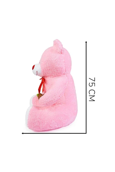 Ayıcı Oyuncak 75 Cm Elinde Gül Tutan Sevimli Ayıcık (iyiki Varsın) - Resim 4