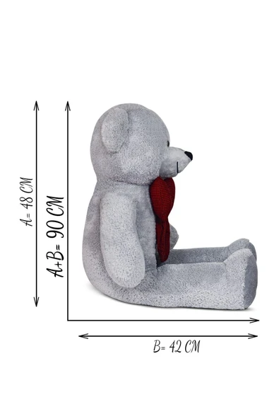 Ayıcı Oyuncak 90 Cm Papyonlu Ayıcık(%100 YERLİ) - Resim 3