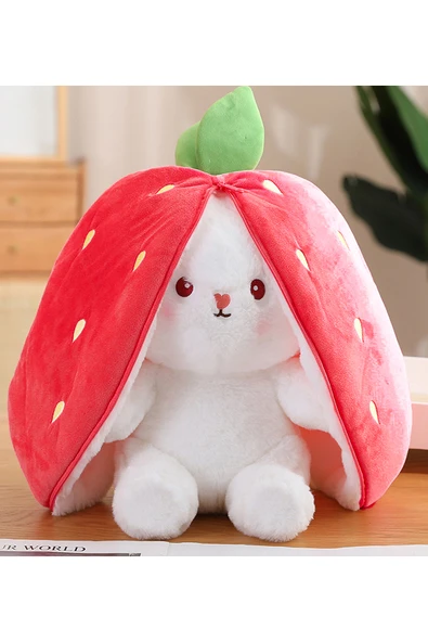 Özgüner Oyuncak 50 Cm Çilek Çantalı Tavşan - Resim 3