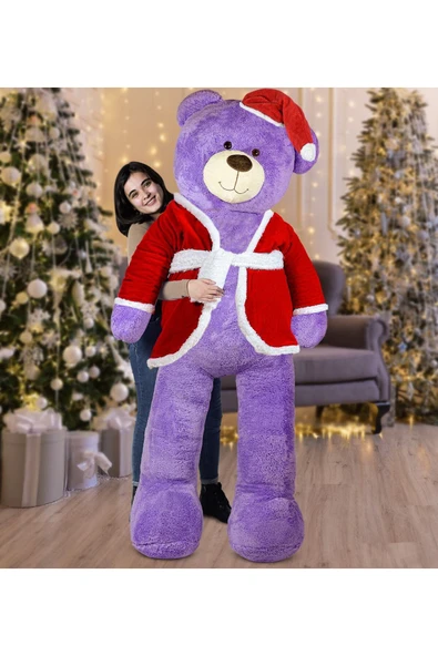 Ayıcı Oyuncak 200 Cm Noel Baba Şapkalı Ayıcık Yeni Yıl ,yılbaşı Hediyesi ürün görseli 1