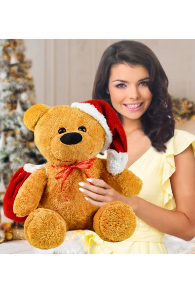 Ayıcı Oyuncak 55 Cm Noel Baba Şapkalı Ayıcık (%100 Yerli) - Resim 2