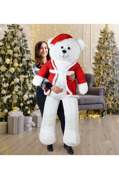 Ayıcı Oyuncak 160 Cm Noel Baba Şapkalı Ayıcık Yeni Yıl ,yılbaşı Hediyesi ürün görseli 1