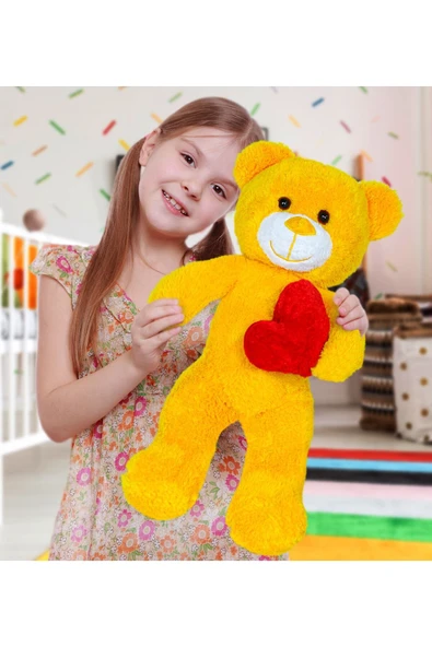 Harika Peluş Fabrikası 50 Cm Kalpli Peluş Sevimli Ayıcık ürün görseli