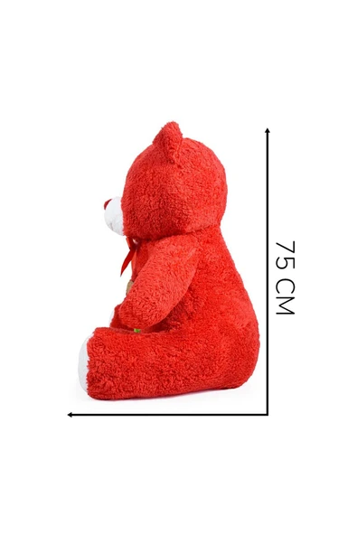 Ayıcı Oyuncak 75 Cm Elinde Gül Tutan Sevimli Ayıcık - Resim 4