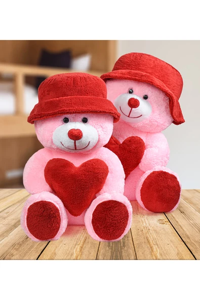 Özgüner Oyuncak Legosh 50 Cm Sapkalı Ayıcık Sevgiliye Özel Hediye - Resim 3