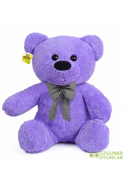 Özgüner Oyuncak Oturan Peluş Ayıcık Papyonlu – Yumuşak ve Sevimli Hediyelik Ayı - Resim 5