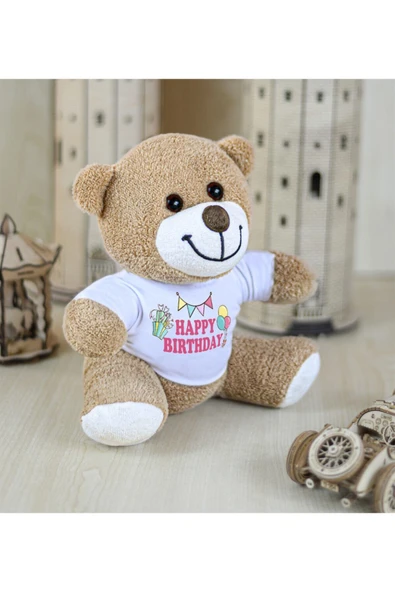 Harika Peluş Fabrikası 25 Cm Happy Birthday Çiçek Ayı - Resim 2