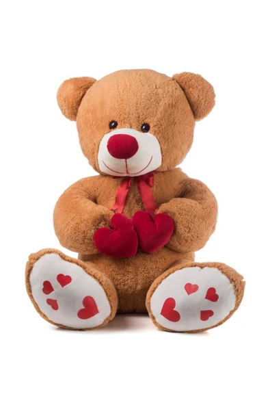 Özgüner Oyuncak Özgüner 100 cm Bobo Kahve Peluş Ayı Yastık Ördek Hediyeli - Resim 2