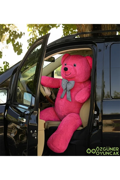 Ayıcı Oyuncak 140 Cm Papyonlu Büyük Ayıcık (%100 YERLİ) FUŞYA ürün görseli 1