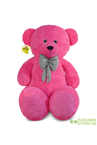 Özgüner Oyuncak 140 Cm Papyonlu Büyük Ayıcık (%100 YERLİ) FUŞYA - Resim 2