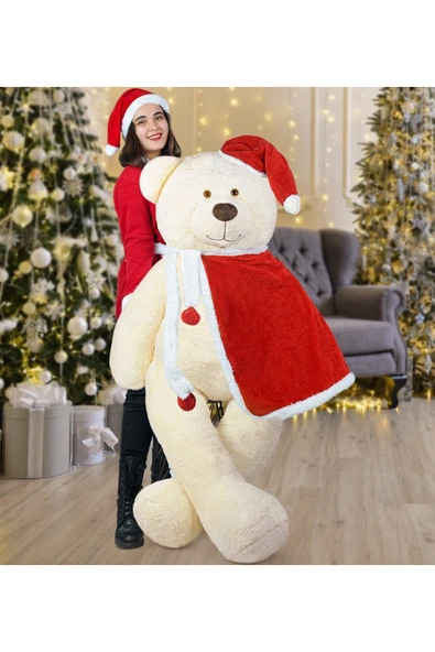 Özgüner Oyuncak 160 cm Noel Baba Pelerinli Ayıcık Yeni Yıl Yılbaşı Hediyesi ürün görseli