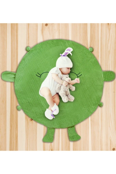 Özgüner Oyuncak Bebek Oyun Halısı 120 cm Ponponlu ve Ayaklı (%100 Yerli) ürün görseli