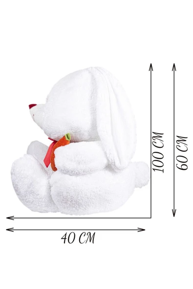 Özgüner Oyuncak 100 Cm Elinde Havuç Tutan Tavşan - Resim 4