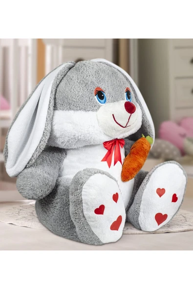 Özgüner Oyuncak 100 Cm Elinde Havuç Tutan Tavşan - Resim 2
