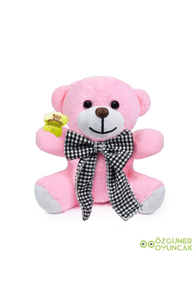 Ayıcı Oyuncak 101 Yavrulu Papyonlu Büyük Ayıcık (%100 YERLİ) Pembe - Resim 4