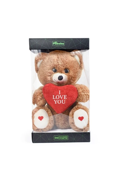 Özgüner Oyuncak 200 Sevgiliye Özel Kalpli (I LOVE YOU) Yazılı Sevimli Peluş Ayıcık - Premium Kutu Içerisinde - Resim 2