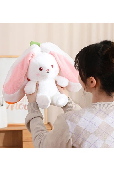 Ayıcı Oyuncak Çilek Tavşan Çantalı Sevgiliye Özel 50 Cm - Resim 4