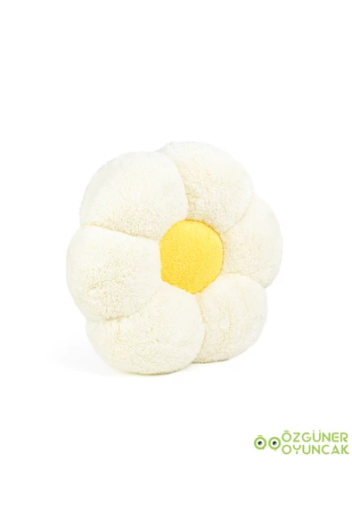 Ayıcı Oyuncak Dekoratif Papatya Şeklinde Peluş Yastık 40 cm – Yumuşak ve Konforlu Tasarım - Resim 3