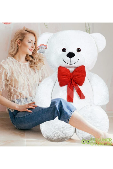 Özgüner Oyuncak 140 cmKırmızı Papyonlu Ayıcık(%100 Yerli) - Resim 3