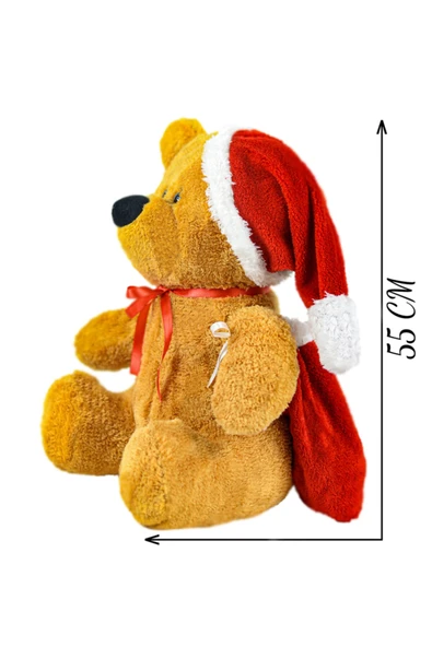 Özgüner Oyuncak 55 Cm Noel Baba Şapkalı Ayıcık (%100 Yerli) - Resim 3