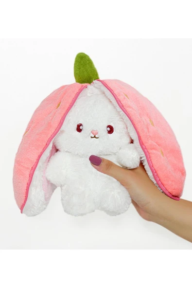 Ayıcı Oyuncak 50 Cm Çilek Çantalı Tavşan - Resim 2
