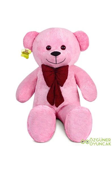 Özgüner Oyuncak 101 Yavrulu Papyonlu Büyük Ayıcık (%100 YERLİ) Pembe - Resim 3