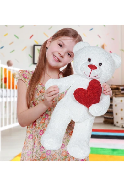 Özgüner Oyuncak 50 Cm Kalpli Peluş Sevimli Ayıcık ürün görseli